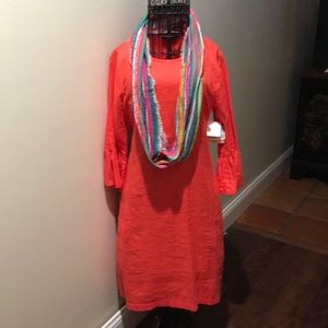 NWT John Mark Orange Linen Dress Size Small